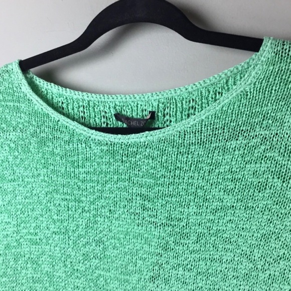 NWT Rachel Zoe ‘Karla’ Open Stitch Gossamer Green Sweater Size Small - Picture 4 of 10